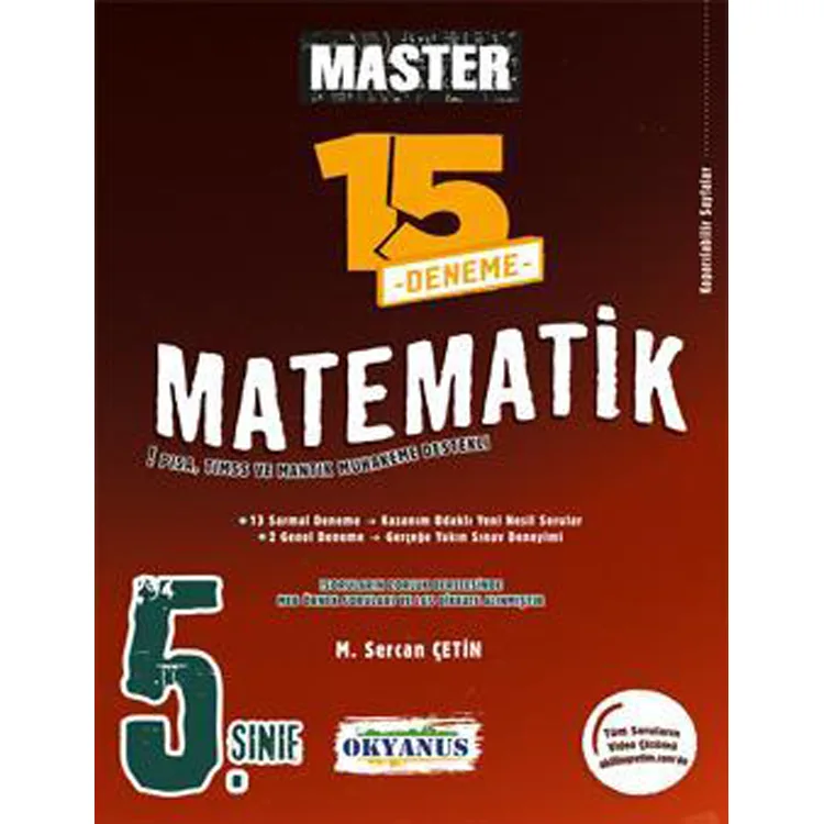 OKYANUS 5. SINIF MASTER MATEMATİK 15 DENEME