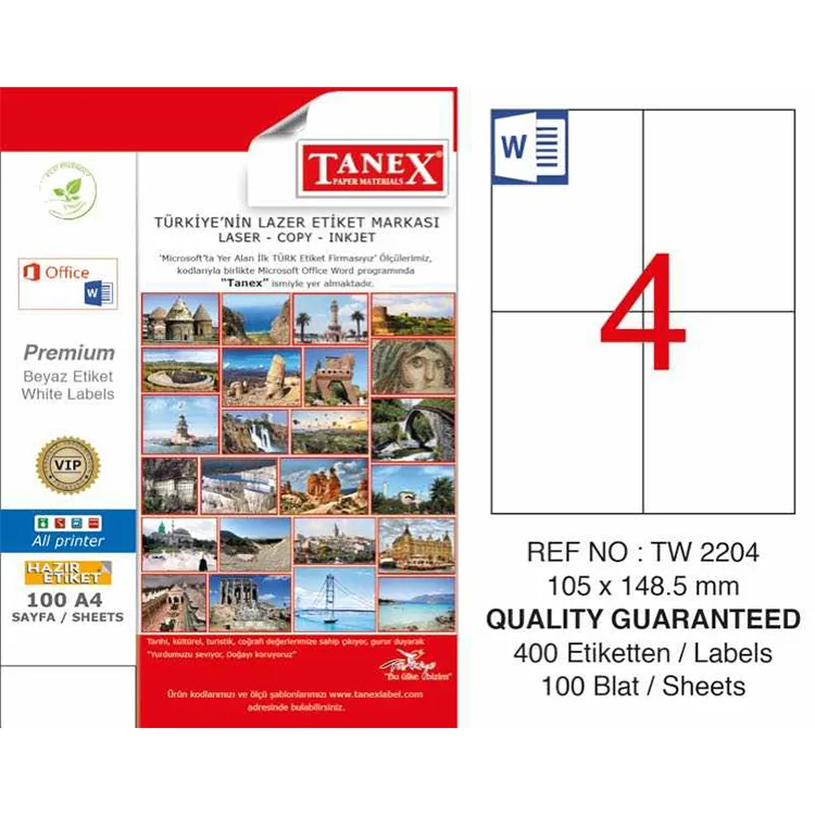 TANEX 105X148.5 LASER ETİKET TW-2204