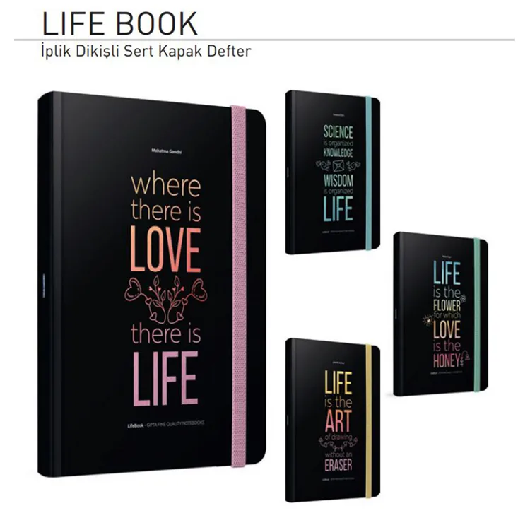GIPTA LIFE-BOOK İPLİK DİKİŞLİ SERT KAPAK DEFTER A5 120YP. ÇİZGİLİ