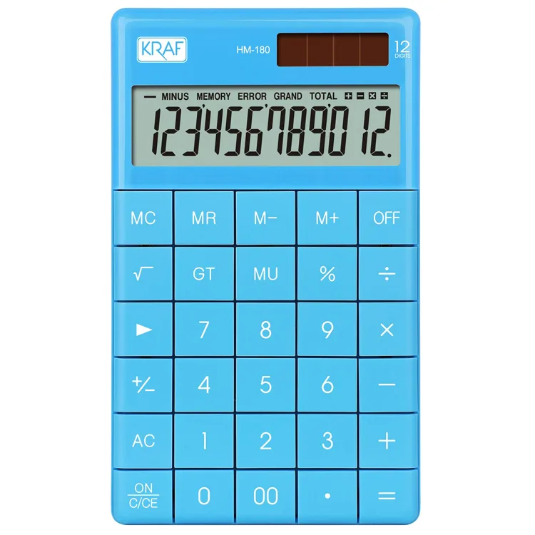 KRAF 12 HANE MASAÜSTÜ HESAP MAKİNESİ HM-180 BL MAVİ