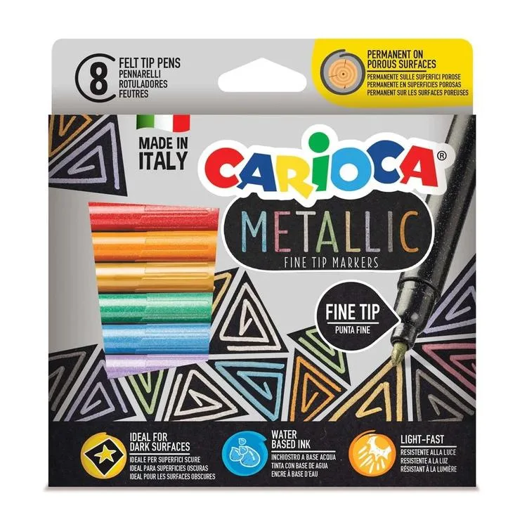 CARIOCA BABY 43162 METALİK RENKLER KEÇELİ KALEM 8'Lİ