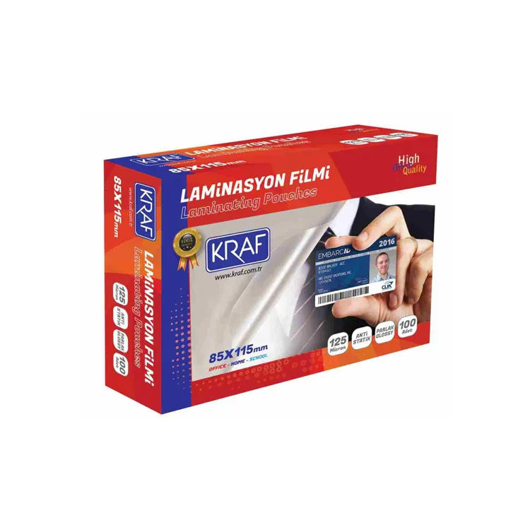 KRAF LAMİNASYON FİLMİ PARLAK 85X115mm 125 MİC 100'LÜ 2128