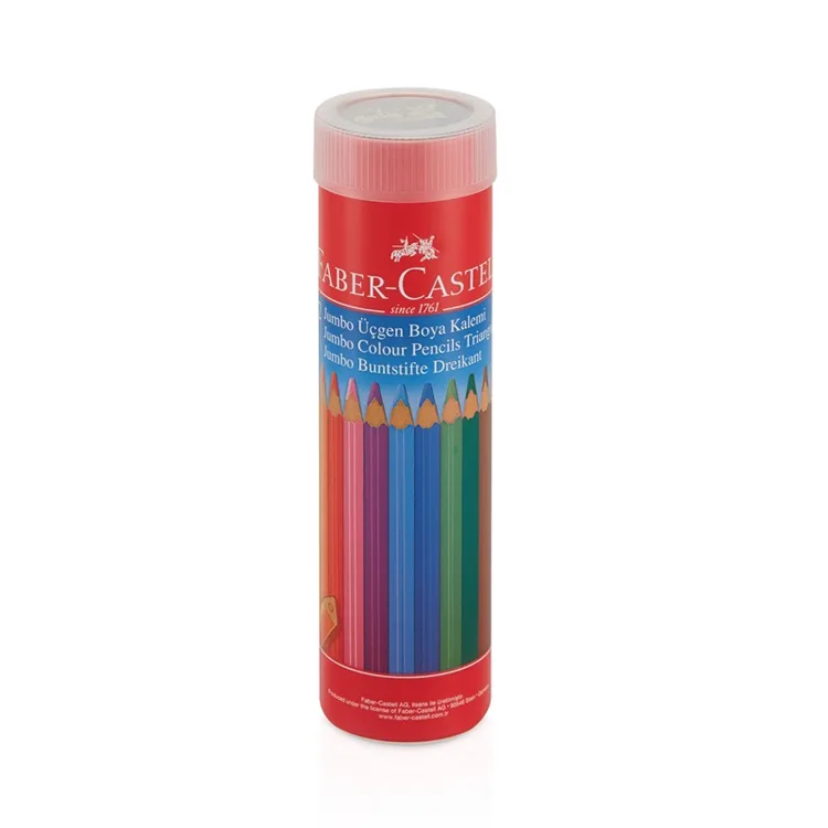FABER CASTELL REDLINE METAL TÜP ÜÇGEN JUMBO TAM BOY KURU BOYA 12 RENK