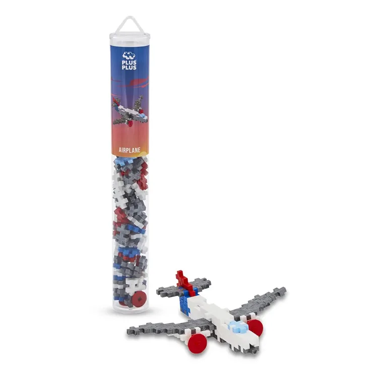 PLUS-PLUS 4284 AIRPLANE MİNİ MİX BLOK PUZZLE YAPI SETİ 100 PARÇA TÜP