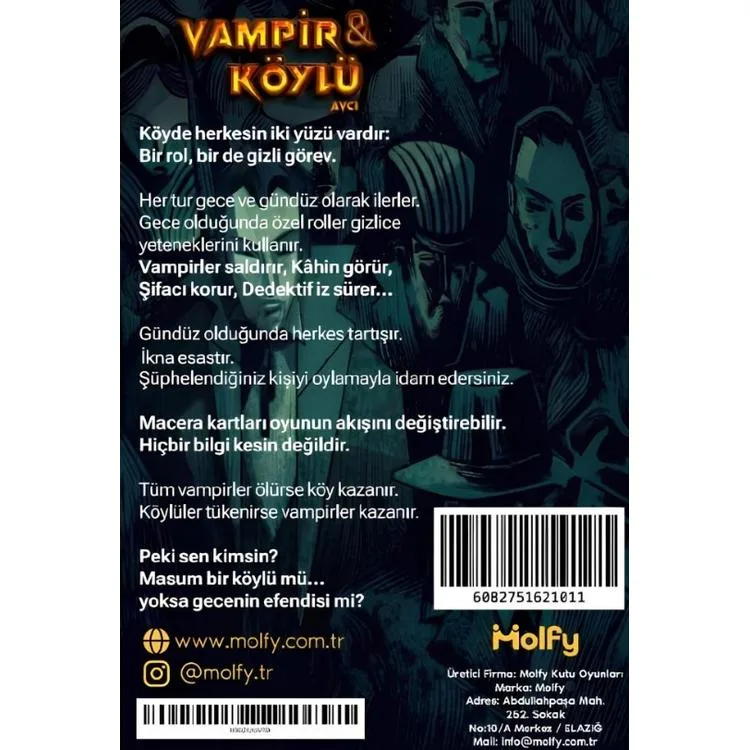 MOLFY VAMPİR KÖYLÜ AVCI KART OYUNU 15+ (YENİ ROLLER)