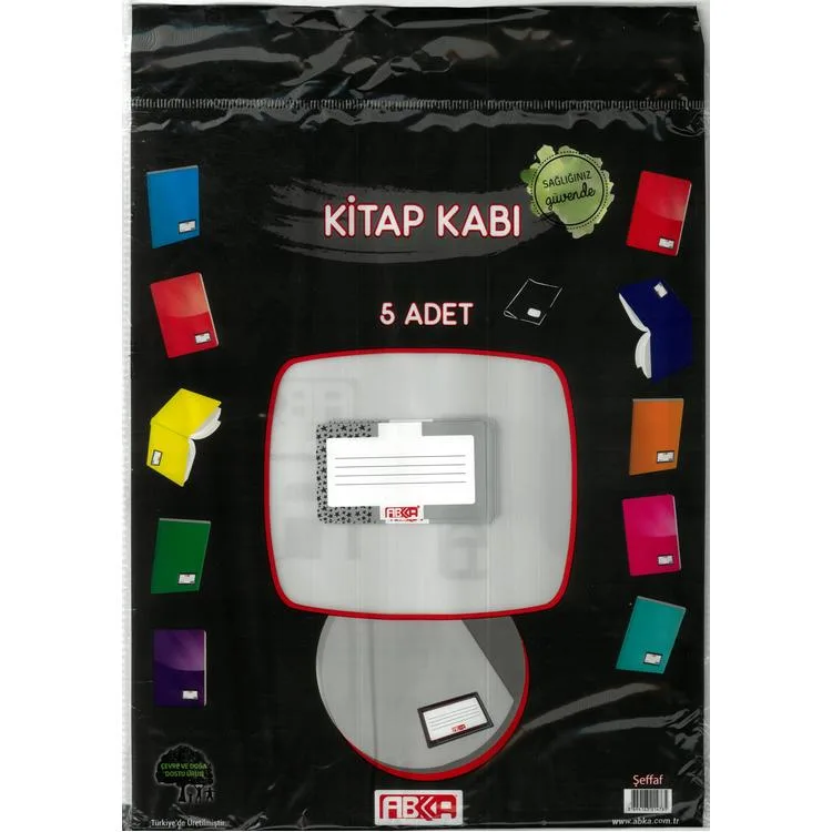 ABKA BANTLI HAZIR KİTAP KABI 5'Lİ ŞEFFAF TEK PAKET