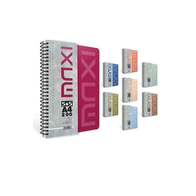GIPTA MAXI SPİRALLİ PP. KAPAK 200 YP. A4 5+5 AYRAÇLI DEFTER