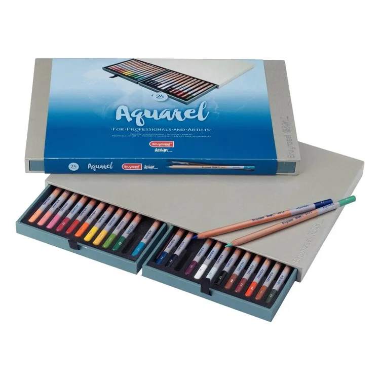 BRUYNZEEL DESING AQUARELL - KURU SULU BOYA KALEM SETİ 24'LÜ LÜX KUTU - B8835H24