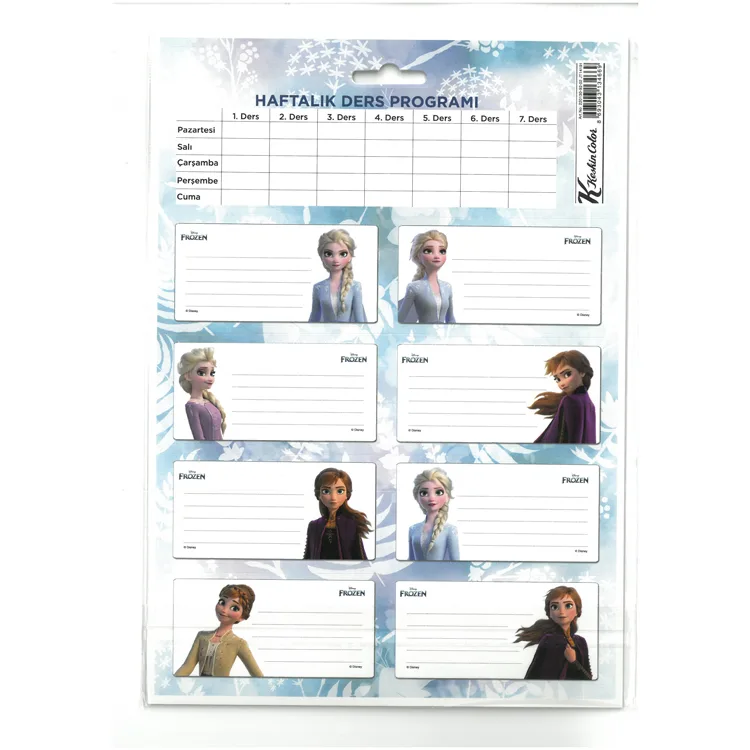KESKİN 220130 FROZEN II DERS PROGRAMLI OKUL ETİKETİ 3'LÜ