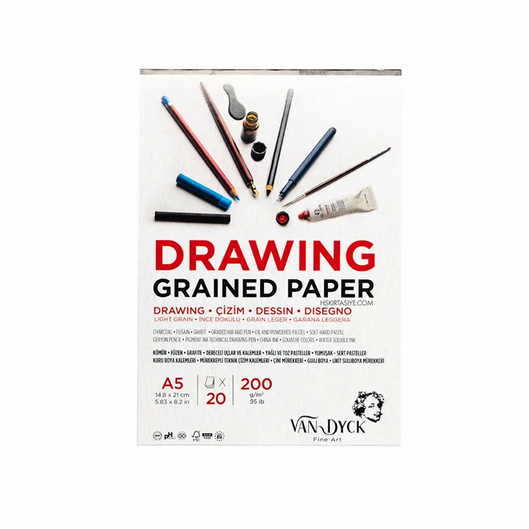 VAN DYCK A5 200gr 20YP DRAWING ÇİZİM BLOK DEFTERİ İNCE DOKULU VD20015
