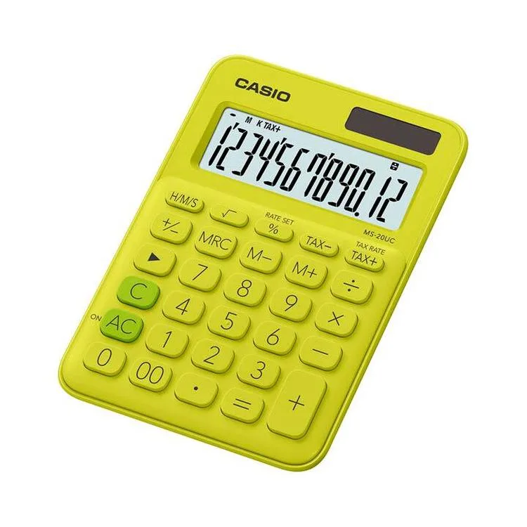 CASIO MS-20UC-YG 12 HANE MAVİ MASAÜSTÜ HESAP MAKİNESİ