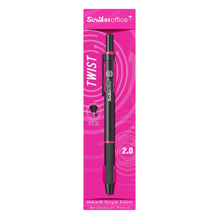 SCRIKSS TWIST VERSATİL KALEM 2.0 ŞEFFAF AMBALAJ PEMBE