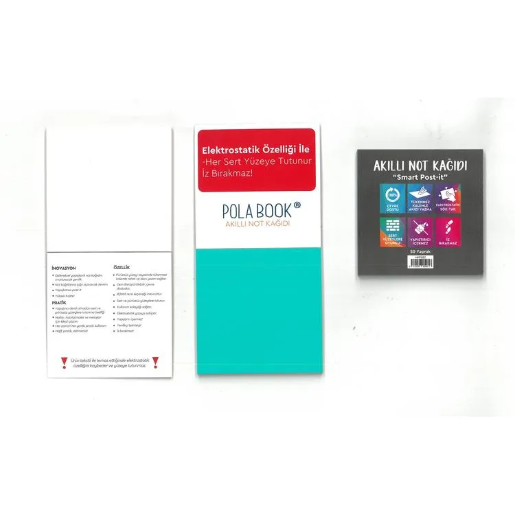 POLA BOOK HKP052 SMART POST-İT ELEKTROSTATİK SÖK-TAK 6.8x6.8cm 50 YP. AKILLI NOT KAĞIDI - TEKLİ