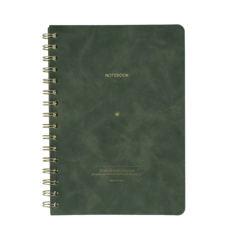 VICTORIA'S JOURNALS 1614 VEGAN DERİ ESNEK KAPAK SPİRALLİ A5 100gr.128 SYF. ÇİZGİLİ DEFTER YEŞİL