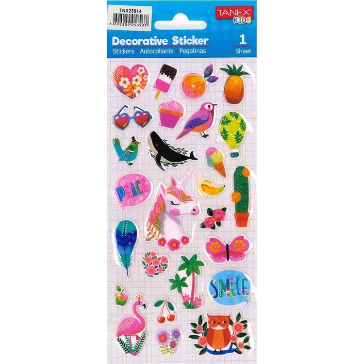 TANEX KIDS TNX-25814 DEKOTARİF ETİKETLER - KABARTMALI KAKTÜS SERİSİ - 1 ADET
