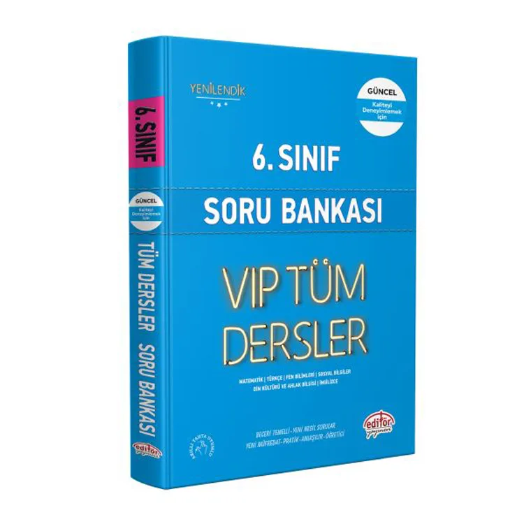 EDİTÖR 6. SINIF VİP TÜM DERSLER SORU BANKASI MAVİ KİTAP