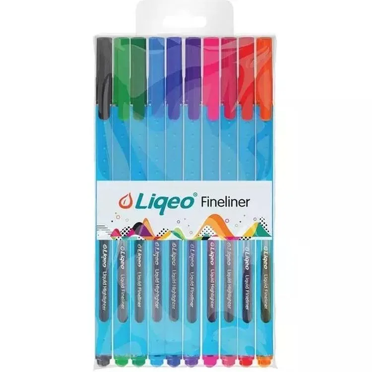 LIQEO F8027 FINELINER KALEM PVC' Lİ 10'LU SET (10 RENK )