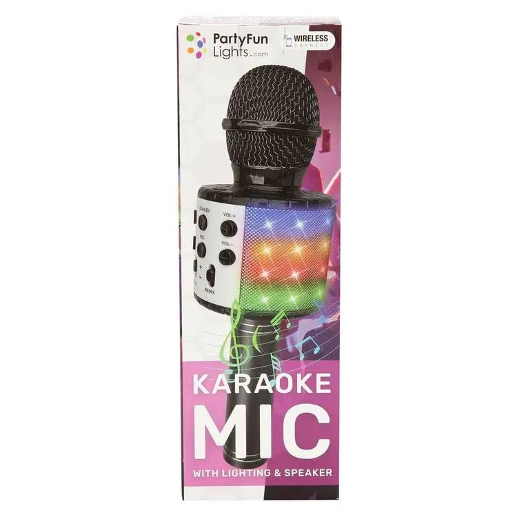 SUNMAN 86531 PARTY FUN MİKROFON KARAOKE SPEAKER HOPARLÖRLÜ USB IŞIKLI 3+