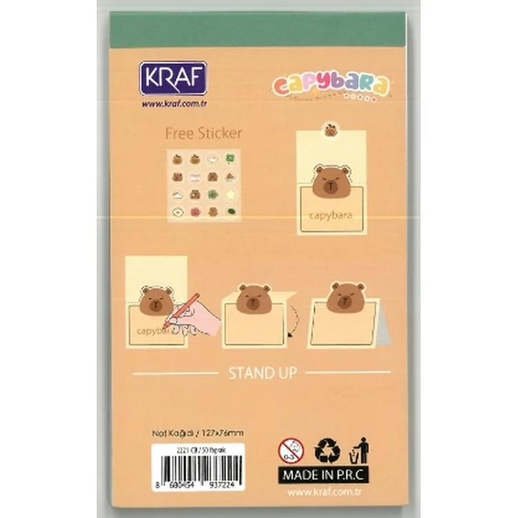 KRAF 2221-CB CAPYBARA STAND UP 76x127 NOT DEFTERİ 50 YP. - TEKLİ