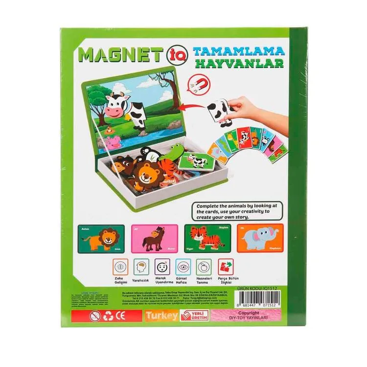 DİYTOY IQ1512 HAYVANLAR MAGNET TAMAMLAMA 40 PARÇA 3-8 YAŞ