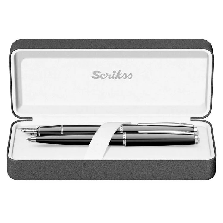 SCRIKSS 33 DOLMAKALEM+TUKENMEZ KALEM TAKIM SİYAH KUTULU