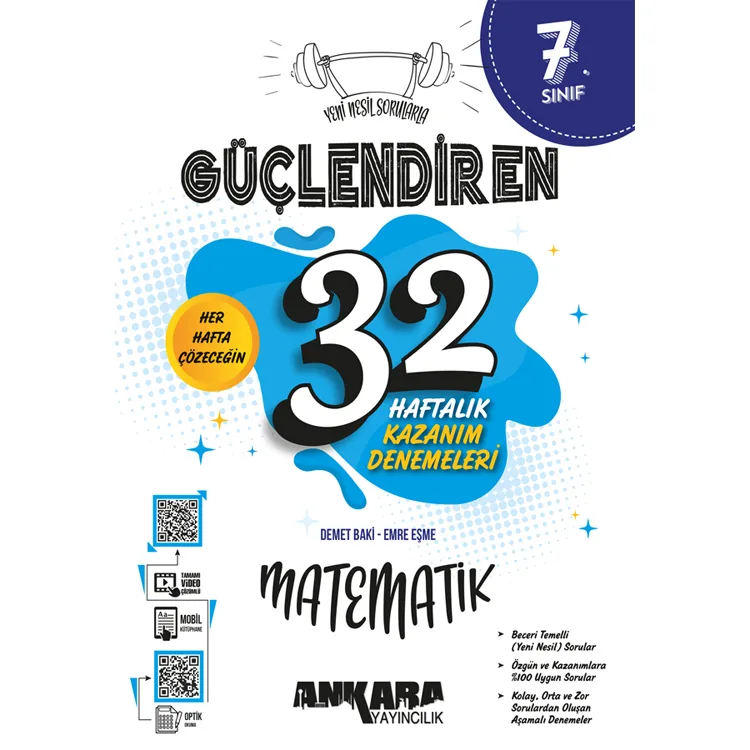 ANKARA 7.SINIF MATEMATİK GÜÇLENDİREN 32 HAFTALIK KAZANIM DENEMELERİ