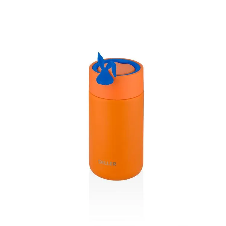 VAGONLİFE DILLER SÜZGEÇLİ TAVŞAN FİGÜRLÜ SİLİKON TAŞIMA KULPLU ÇELİK MATARA D9078 420 ML