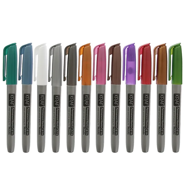 KRAF 616G PERMANENT MARKÖR METALİK RENKLER 12'li