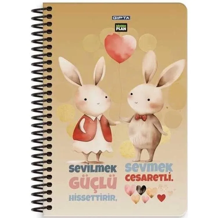 GIPTA 7329 MONO PLANLAYICI SPİRALLİ SERT KAPAK 17X24 96 YP. PLANNER DEFTER