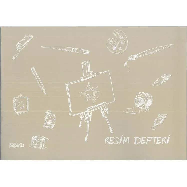 PAPİRÜS PP. KAPAK TEL DİKİŞLİ 24X34cm 30 YP. RESİM DEFTERİ - TEKLİ
