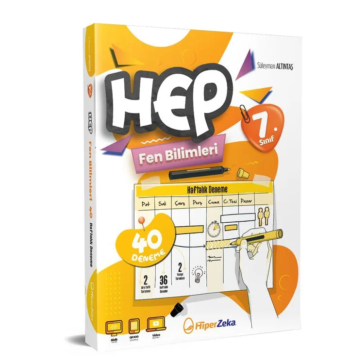 HİPER ZEKA 7. SINIF HAFTALIK HEP FEN BİLİMLERİ 40 DENEME - 2025 MÜFREDAT