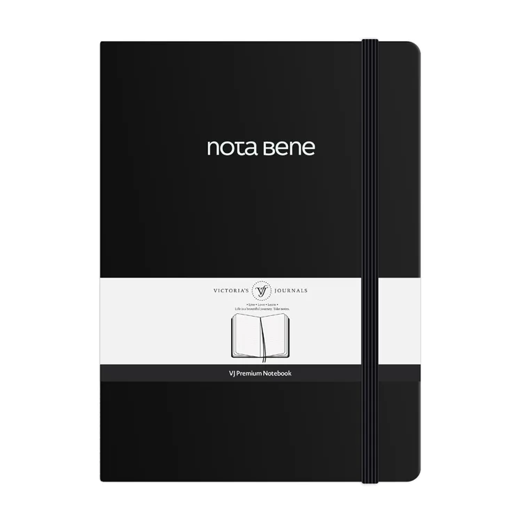 VICTORIA'S JOURNALS NOTE BENE 9243 PREMIUM NOTEBOOK SERT KAPAK A4 100gr.192 SYF. ÇİZGİLİ DEFTER SİYAH