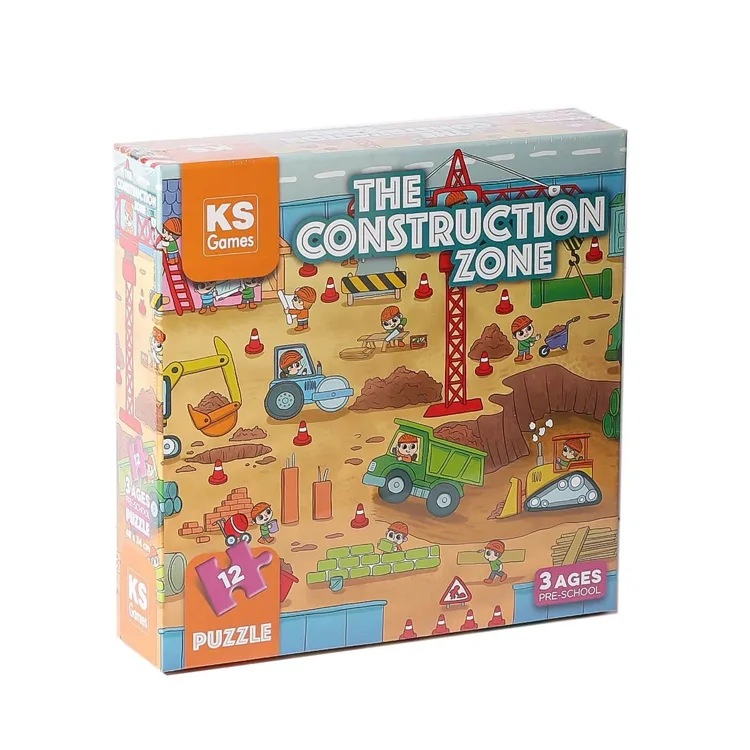 KS GAMES PRS32704 THE CONSTRUCTION ZONE 48x34cm YAPBOZ/PUZZLE 12 PARÇA OKUL ÖNCESİ 3YAŞ