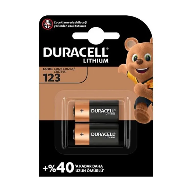 DURACELL CR123 3 VOLT ULTRA LITHIUM PİL 2'Lİ