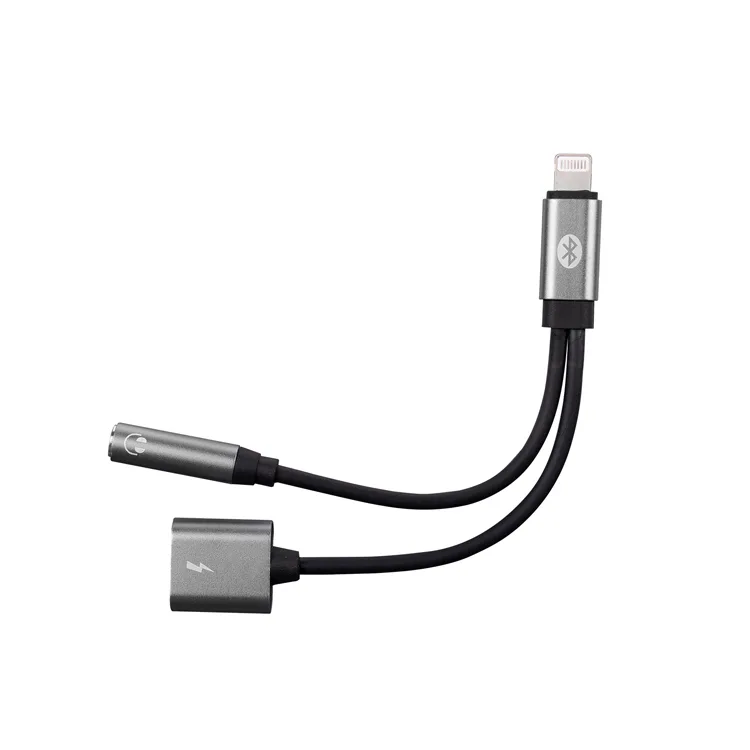 HYTECH HY-X045 GRİ 2IN 1 BLUETOOTH ŞARJ+KULAKLIK METAL ÇEVİRİCİ ADAPTÖR