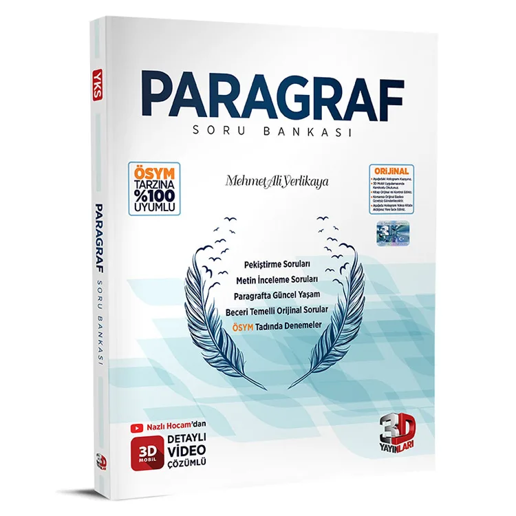 3D PARAGRAF TAMAMI VİDEO ÇÖZÜMLÜ SORU BANKASI