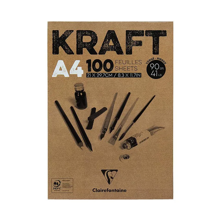 ESMO DK 96545 CLAIREFONTAINE A4 KRAFT ÇOK AMAÇLI ÇİZİM BLOK 90gr 100yp