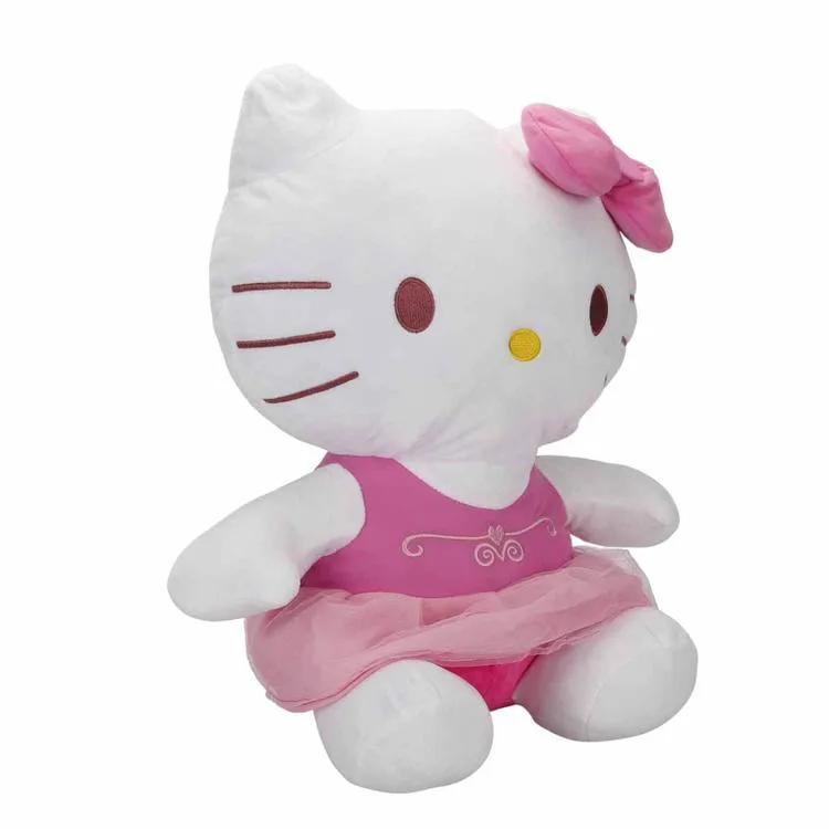 SUNMAN OT180201-A HELLO KITTY ELBİSELİ KURDELELİ PELUŞ 36 CM