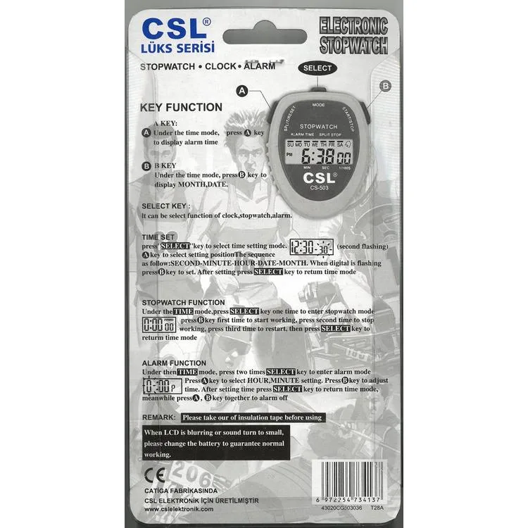 CSL CS-503 KRONOMETRE LÜKS SERİ TEKLİ KARTELA - SARI