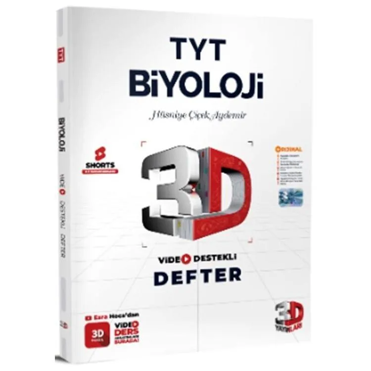 3D TYT BİYOLOJİ VİDEO DESTEKLİ DEFTER