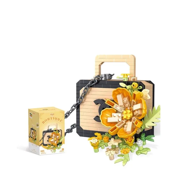 VAGONLIFE PANLOS YKO P1078 ÇANTA ÇİÇEK BUKETİ 484 PARÇA BLOCK OYUNCAK 6+