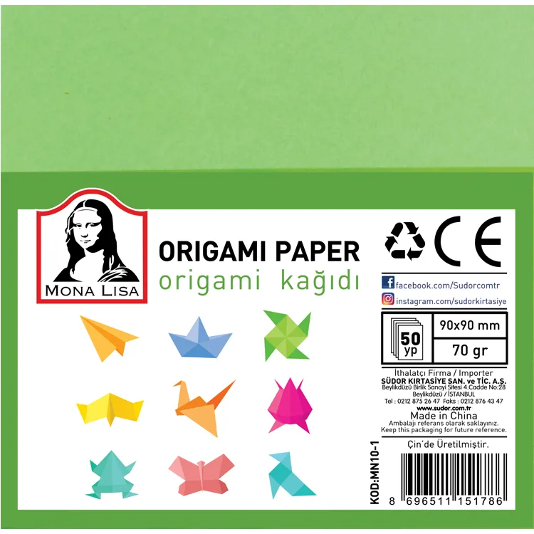 SÜDOR 9X9 70GR. 50 YP. ORİGAMİ KAĞIDI