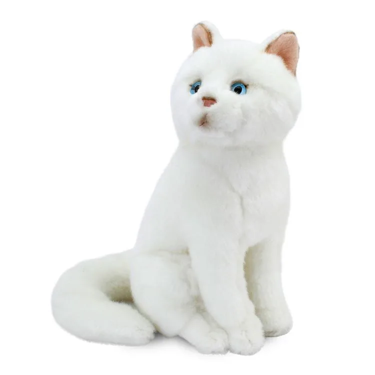 NECOTOYS ANIMALS OF THE WORLD 20890 OTURAN BEYAZ KEDİ PELUŞ 22 CM