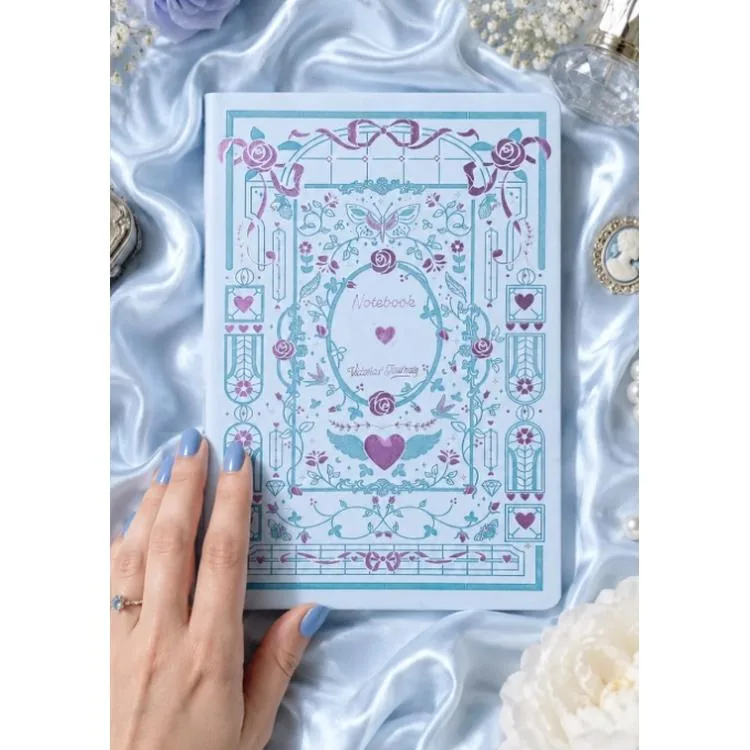 VICTORIA'S JOURNALS 126-2643 AMOUR VEGAN DERİ SERT KAPAK A5 100gr.96YP.ÇİZGİLİ DEFTER - MAVİ