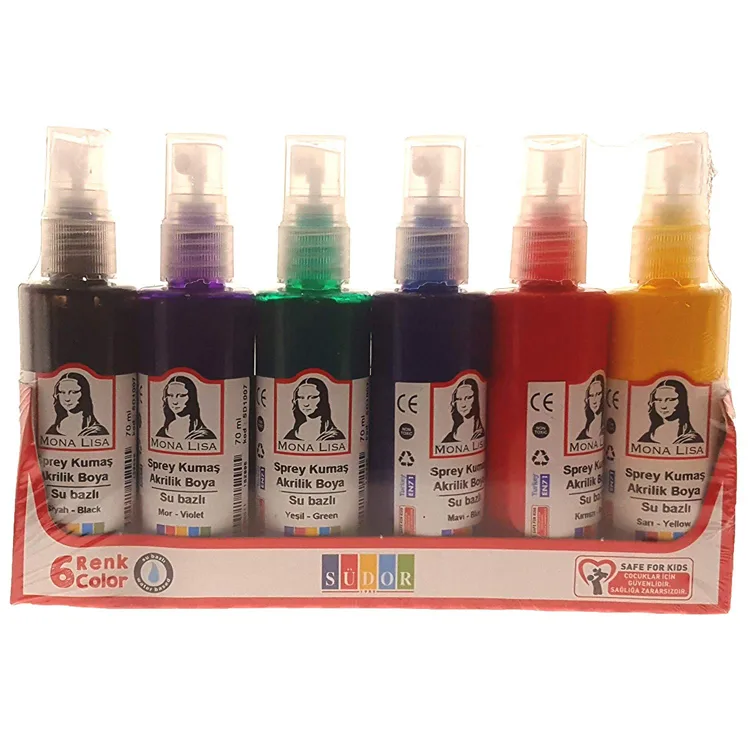 SÜDOR SPREY KUMAŞ AKRİLİK BOYA 6 RENK 70 ML