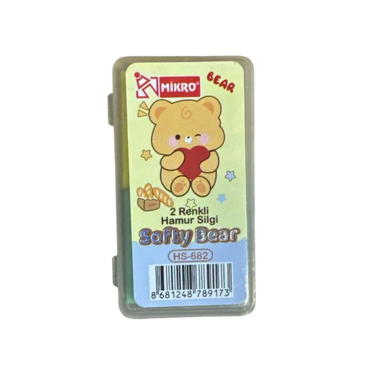 MİKRO HS682 SOFTY BEAR (2 RENKLİ) HAMUR SİLGİ - TEKLİ