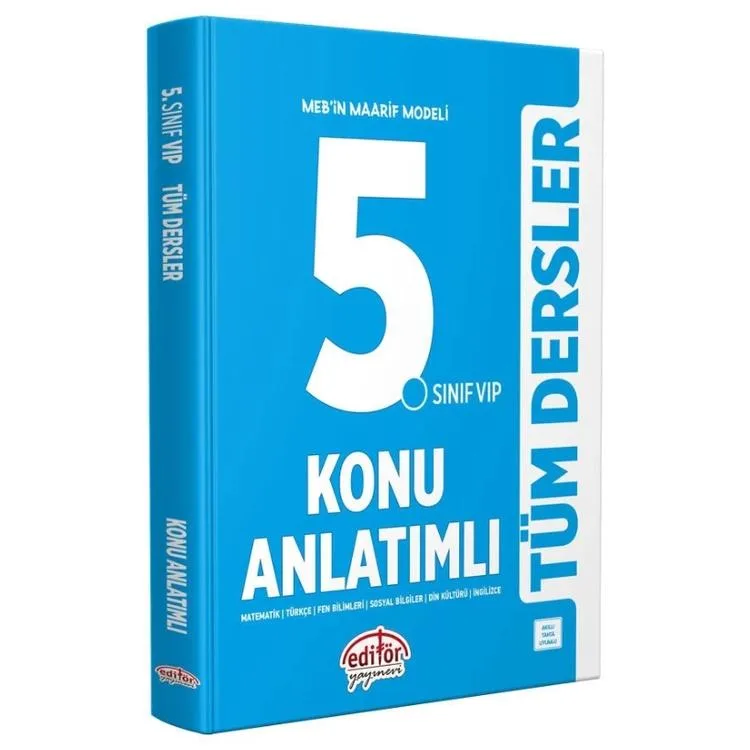 EDİTÖR 5. SINIF VIP MAARİF MODELİ TÜM DERSLER KONU ANLATIMLI MAVİ KİTAP