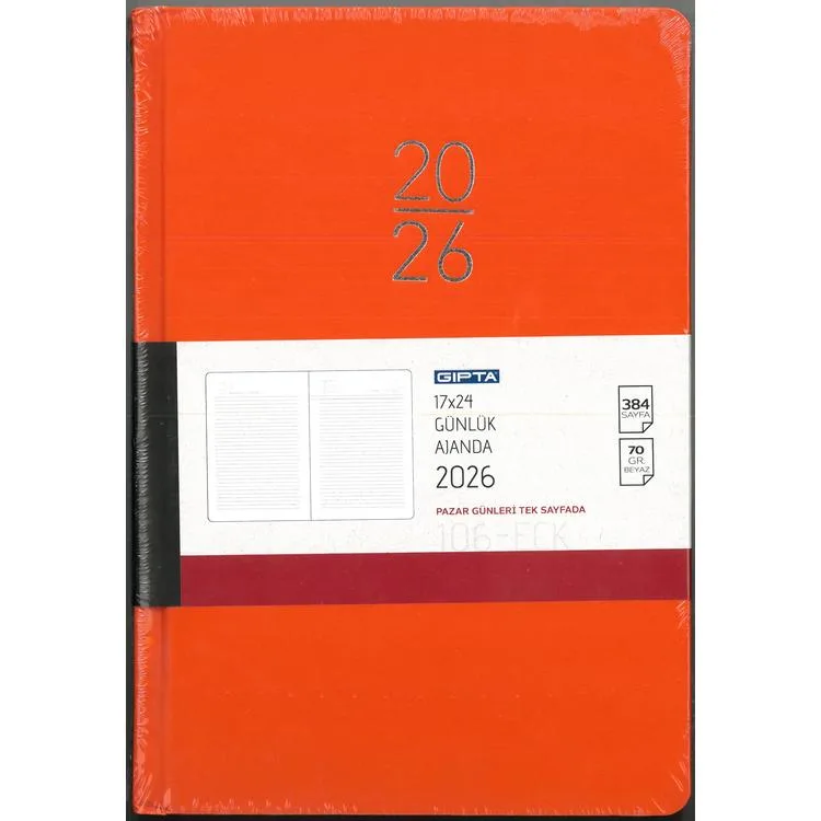 GIPTA 106-ECK EKO 17X24 GÜNLÜK AJANDA ÇİZGİLİ