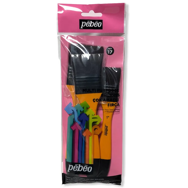 PEBEO SET-17 3'LÜ ZEMİN FIRÇA SETİ SENTETİK KIL NO: 1"-1.5"-2"