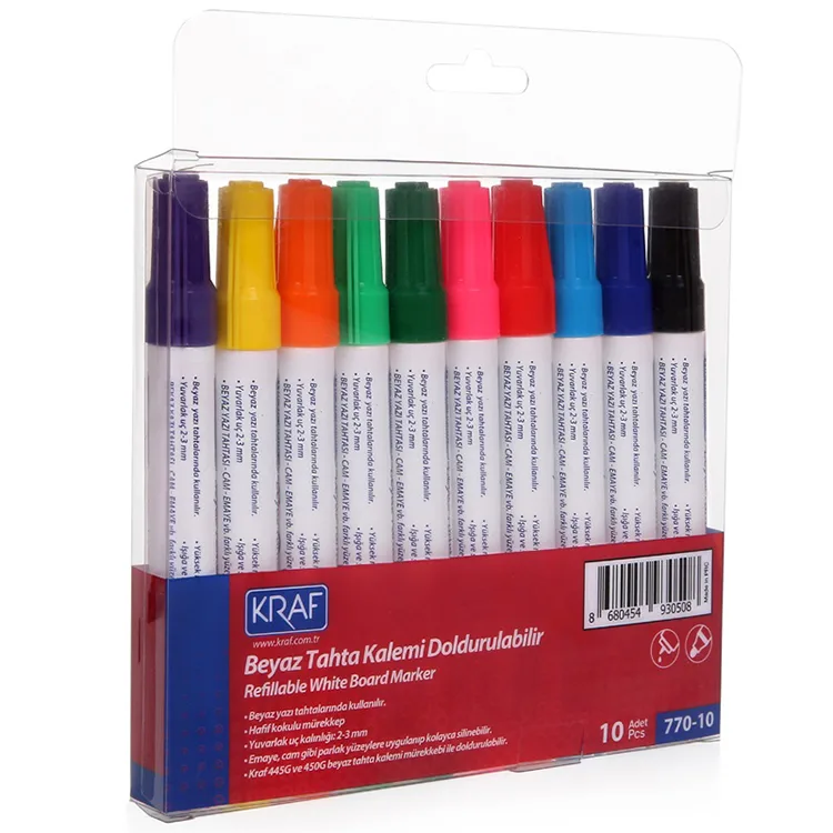 KRAF DOLDURULABİLİR BEYAZ TAHTA KALEMİ 10'LU SET 770-10